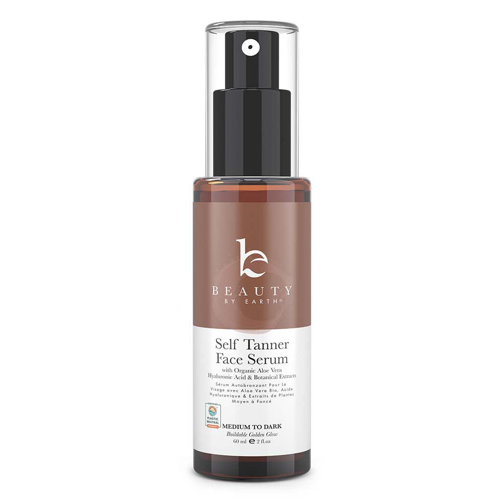 Beauty By Earth - Self Tanner Hyaluronic Acid Face Serum 2oz, (2 Shades)