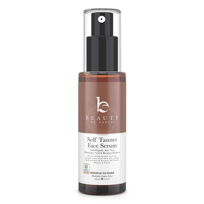 Beauty By Earth - Self Tanner Hyaluronic Acid Face Serum 2oz, (2 Shades)