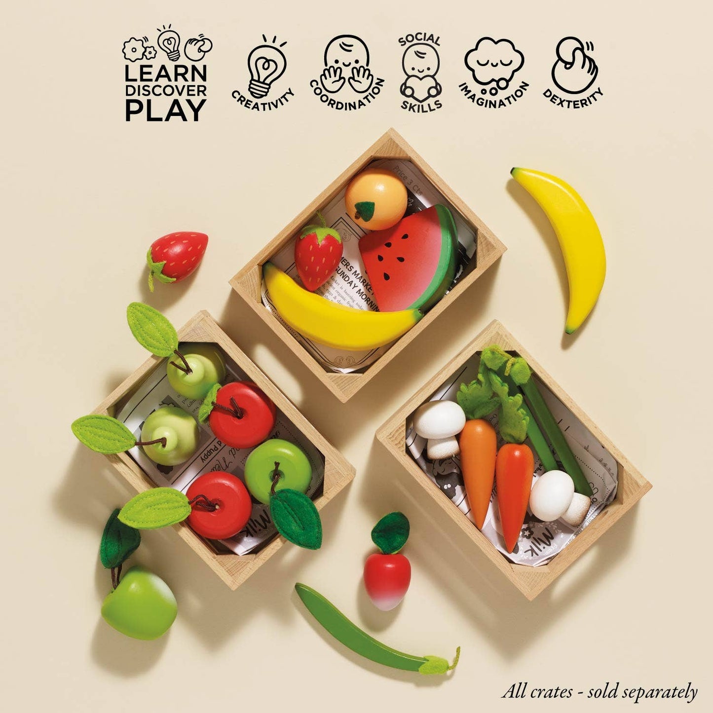 Le Toy Van, Inc. - Harvest Vegetables Wooden Market Crate