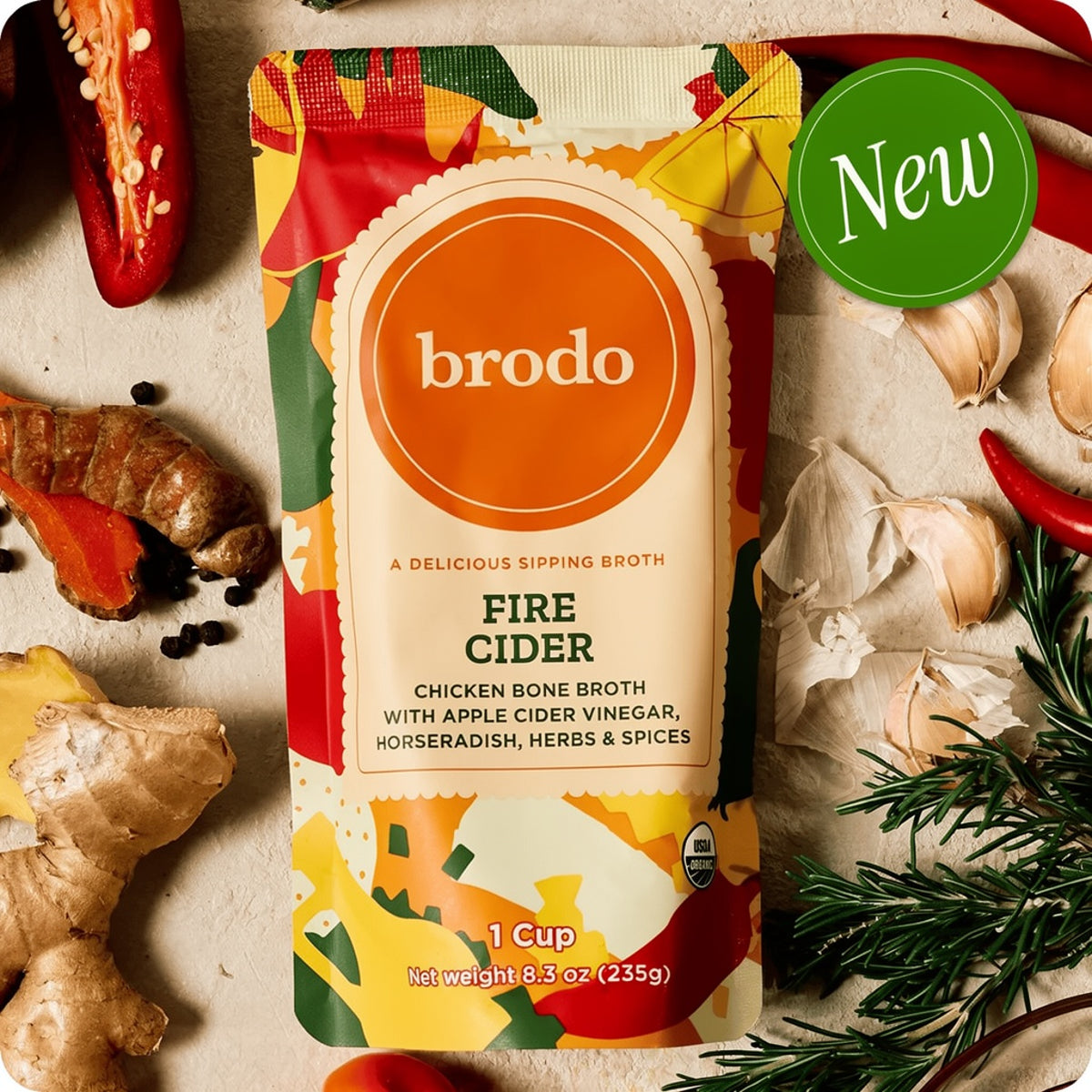Organic Fire Cider Bone Broth by Brodo Broth Company