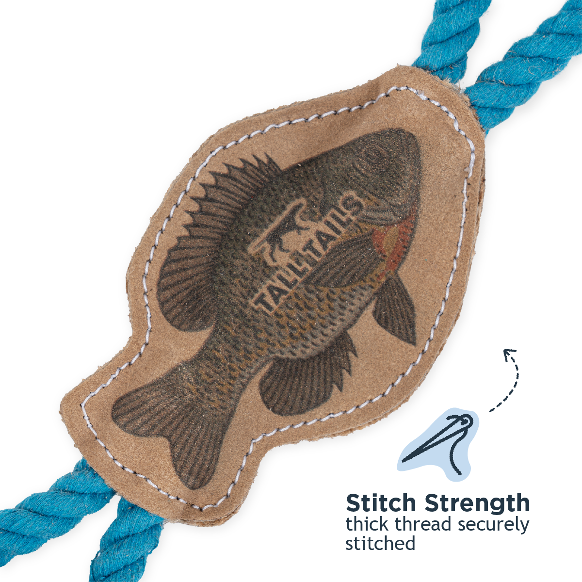 Natural Leather Fish Tug Dog Toy