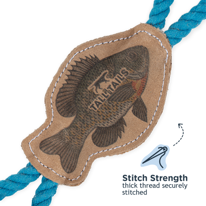 Natural Leather Fish Tug Dog Toy