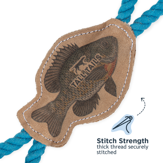 Natural Leather Fish Tug Dog Toy