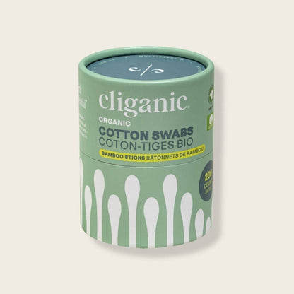 Cliganic - Organic Cotton Swabs - Bamboo Sticks 200 Count