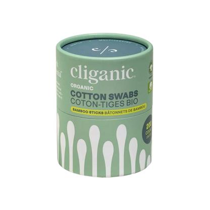 Organic Cotton Swabs - Bamboo Sticks by Cliganic