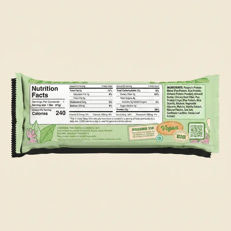Posana Matcha Latte Protein Bar