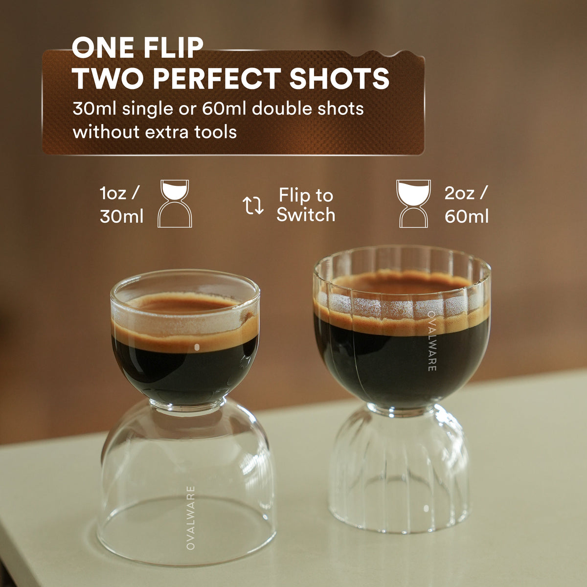 Espresso Shot Glass (Set of 2) by Ovalware