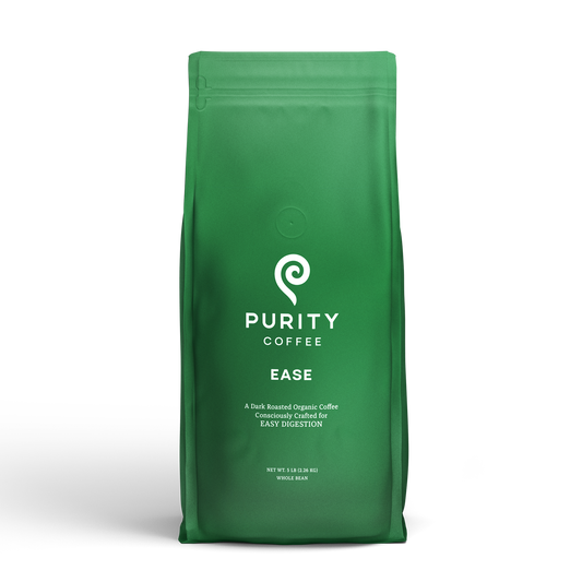 EASE: Dark Roast Whole Bean Coffee by Purity Coffee