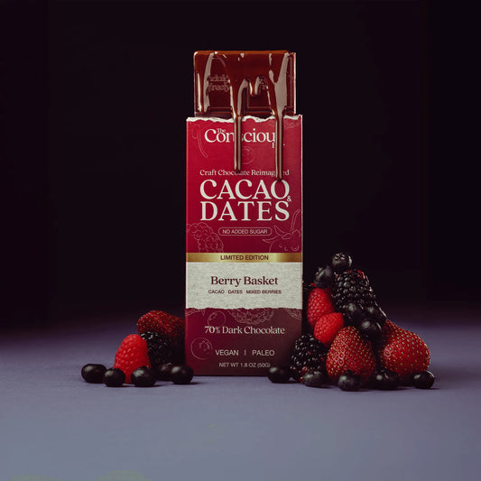 Date Sweetened Smooth Dark Chocolate - Berry Basket